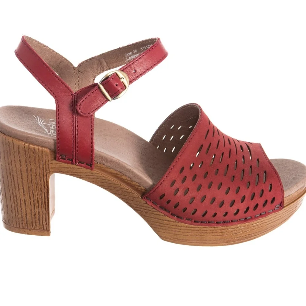 NIB $150 Dansko Denita Sandals in Red Nubuck - size 12!